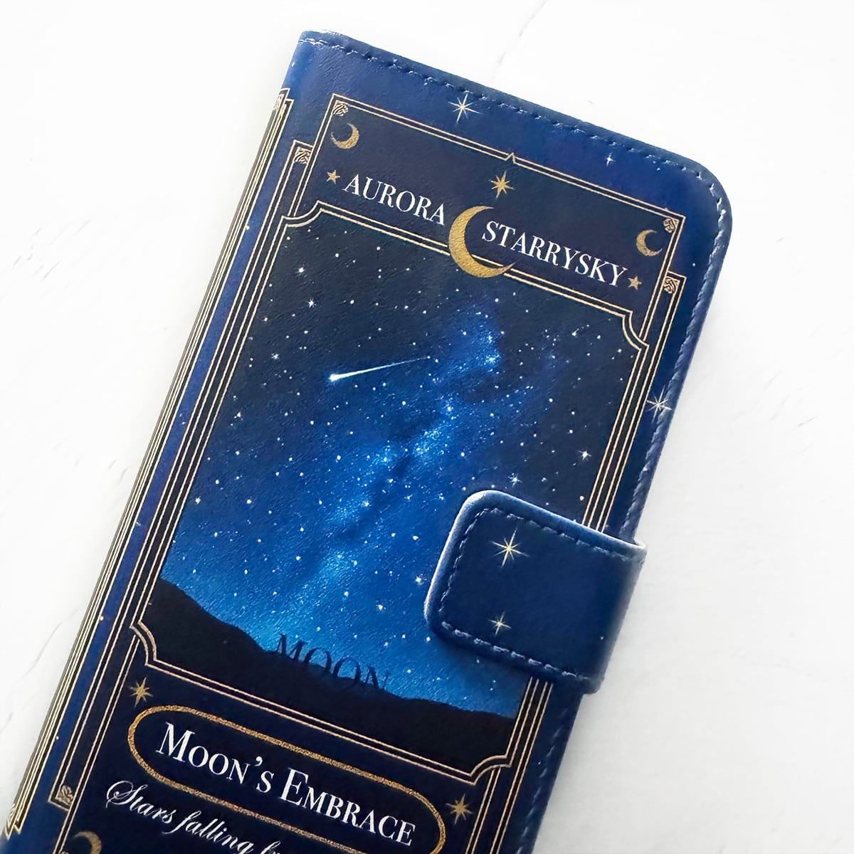 星空香水瓶 オーロラ ラベル柄 スマホケース 手帳型スマホケース