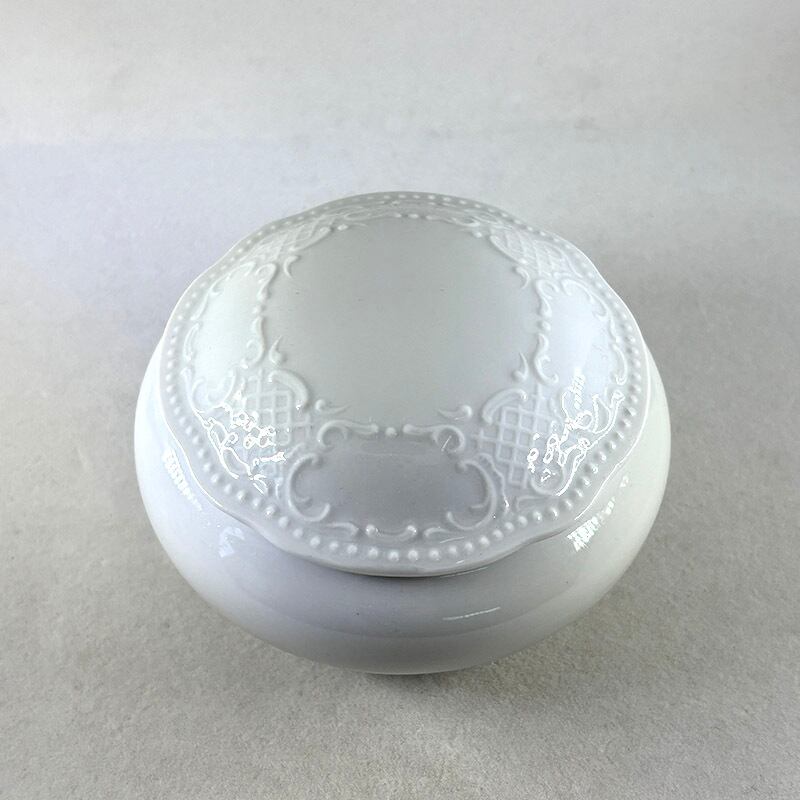 ボンボニエール Veritable Porcelaine 白磁 白無地 陶器小物入れ