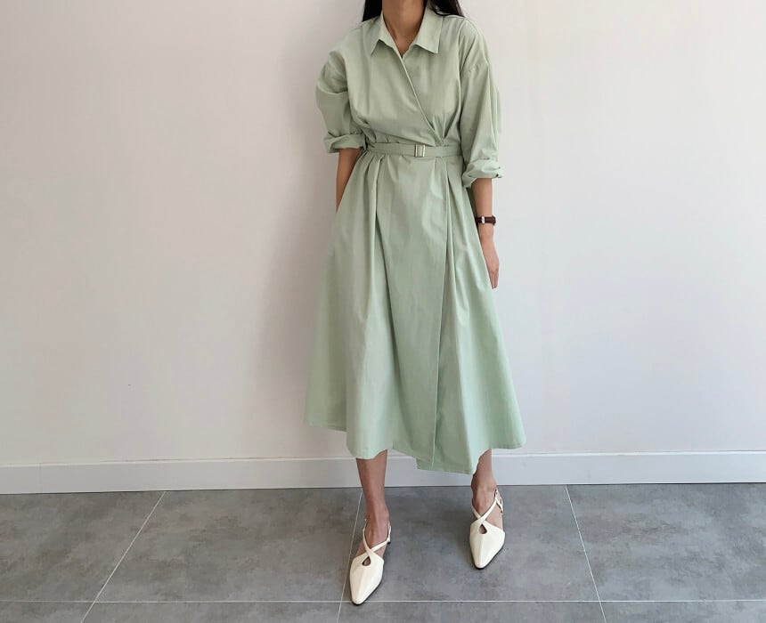 3カラー カシュクールシャツワンピース 101 Quin5