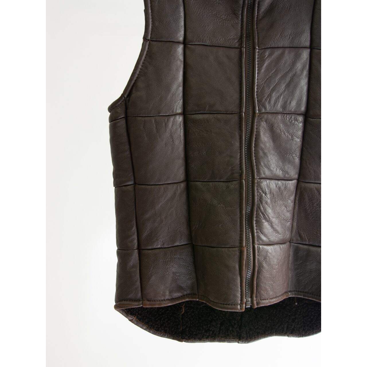 【BONZ】Made in New Zealand Lamb Skin Shearling Vest（ボンズ ニュージーランド製 パッチワークムートンベスト）