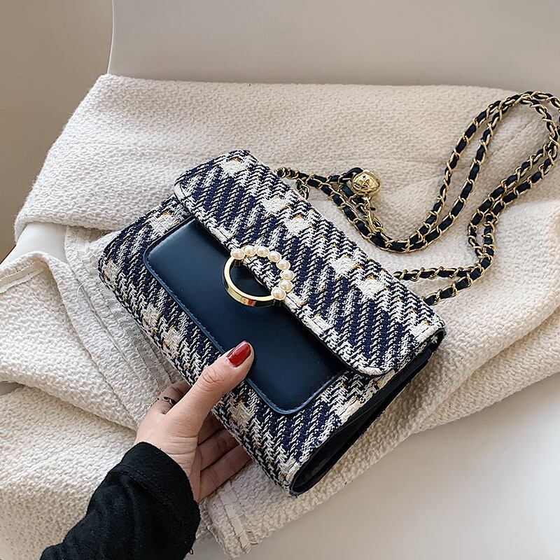 レディースサマーチェーン 夏物 スクウェア メッセンジャーバッグ 手作りハンドバック31146462840