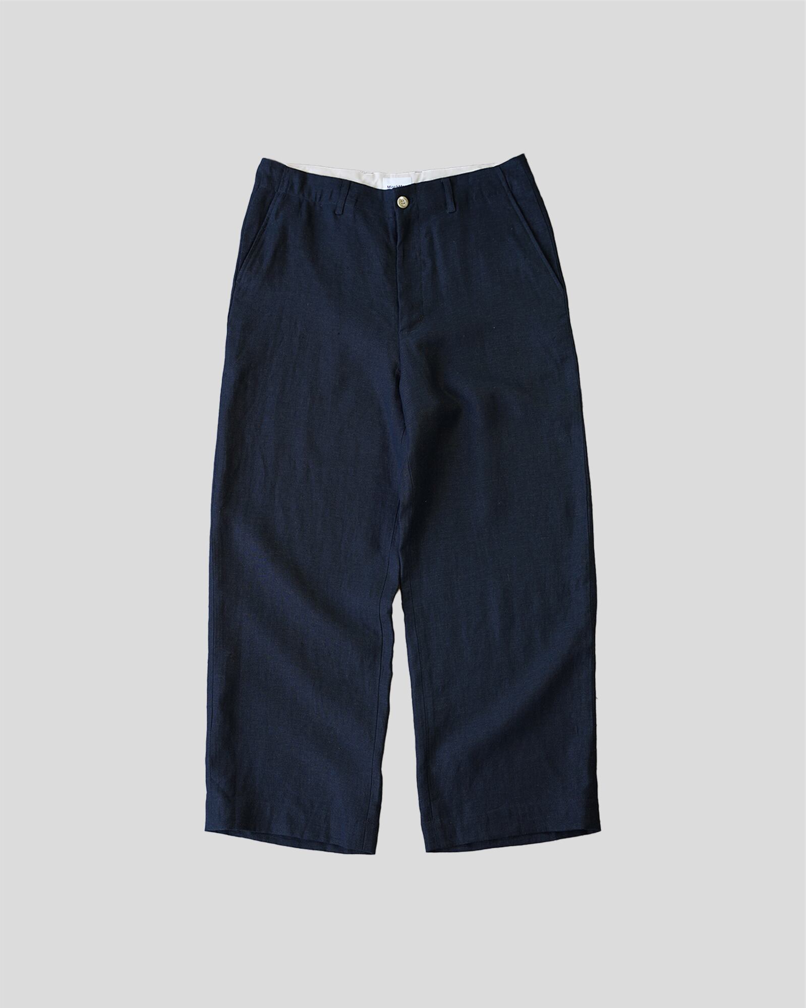 LP MM FRENCH LINEN WIDE TROUSERS NAVY
