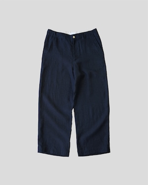 LP MM FRENCH LINEN WIDE TROUSERS NAVY