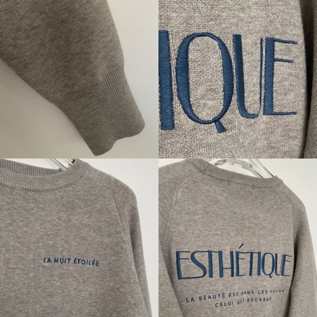 刺繍ロゴスウェットライクKnit/グレー | CFT.