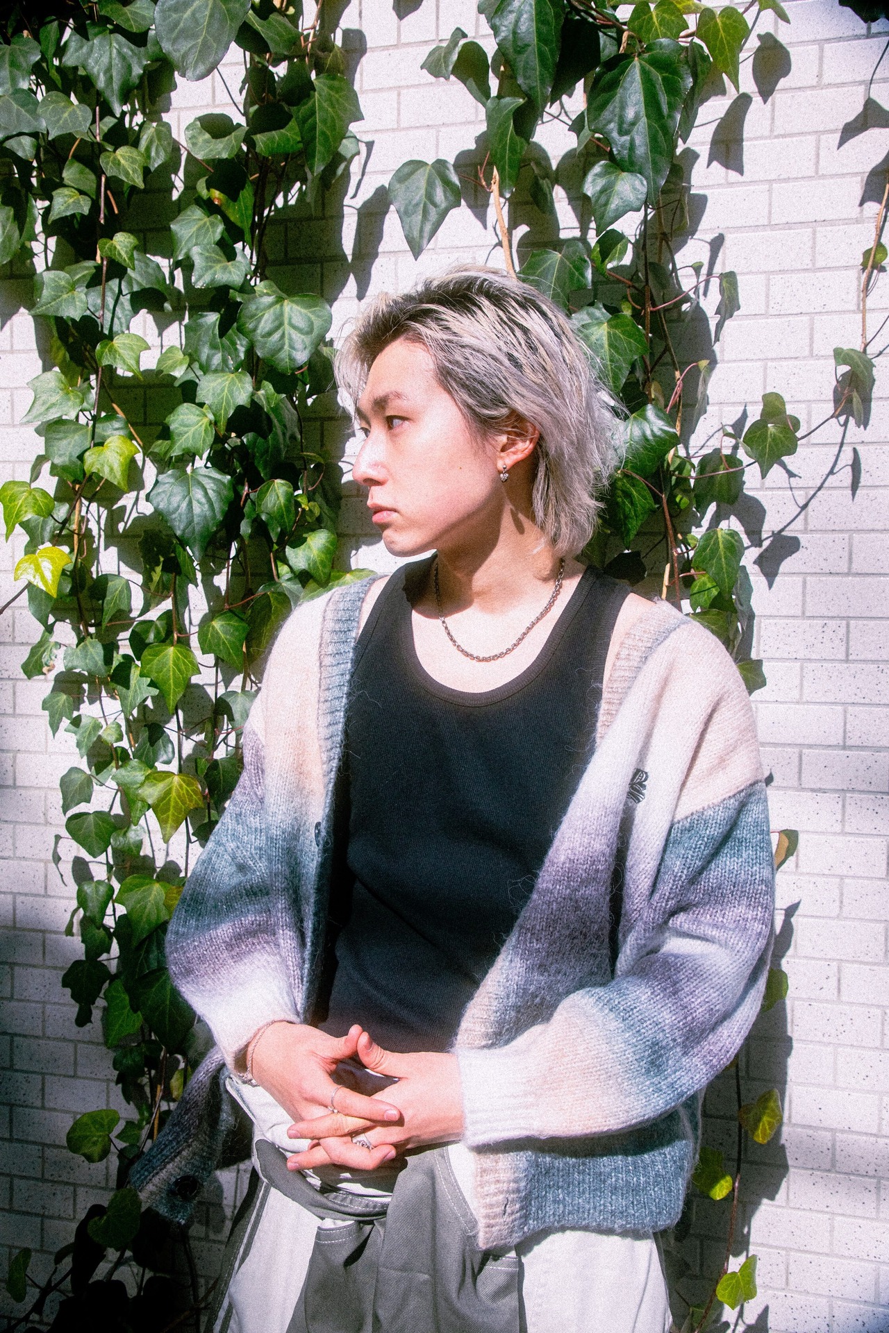gradation knit -black-