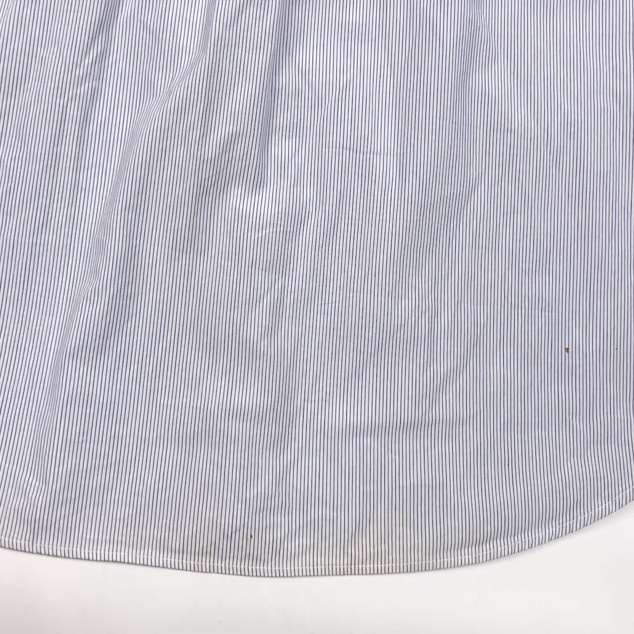 Papas パパス ストライプ BD ボタンダウン 長袖シャツ L/ブルー メンズ