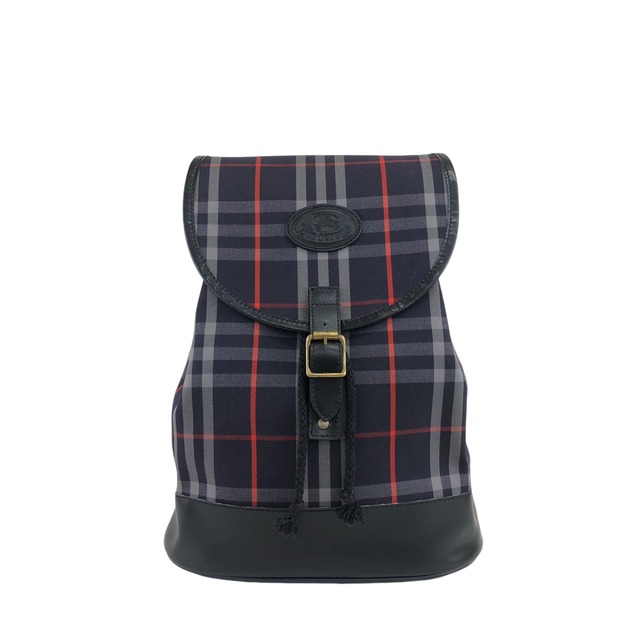 BURBERRY バーバリー バックパック ネイビー ロゴ キャンバス チェック vintage ヴィンテージ オールド trbpyn