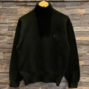 RALPH LAUREN TURTLENECK WOOL SWEATER BLACK 1990'S OLD