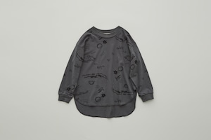 【23AW】eLfinFolk(エルフィンフォルク)Aurora tarina printed L/S Tee charcoal（80/90/100/110/120/130)長袖Tシャツ