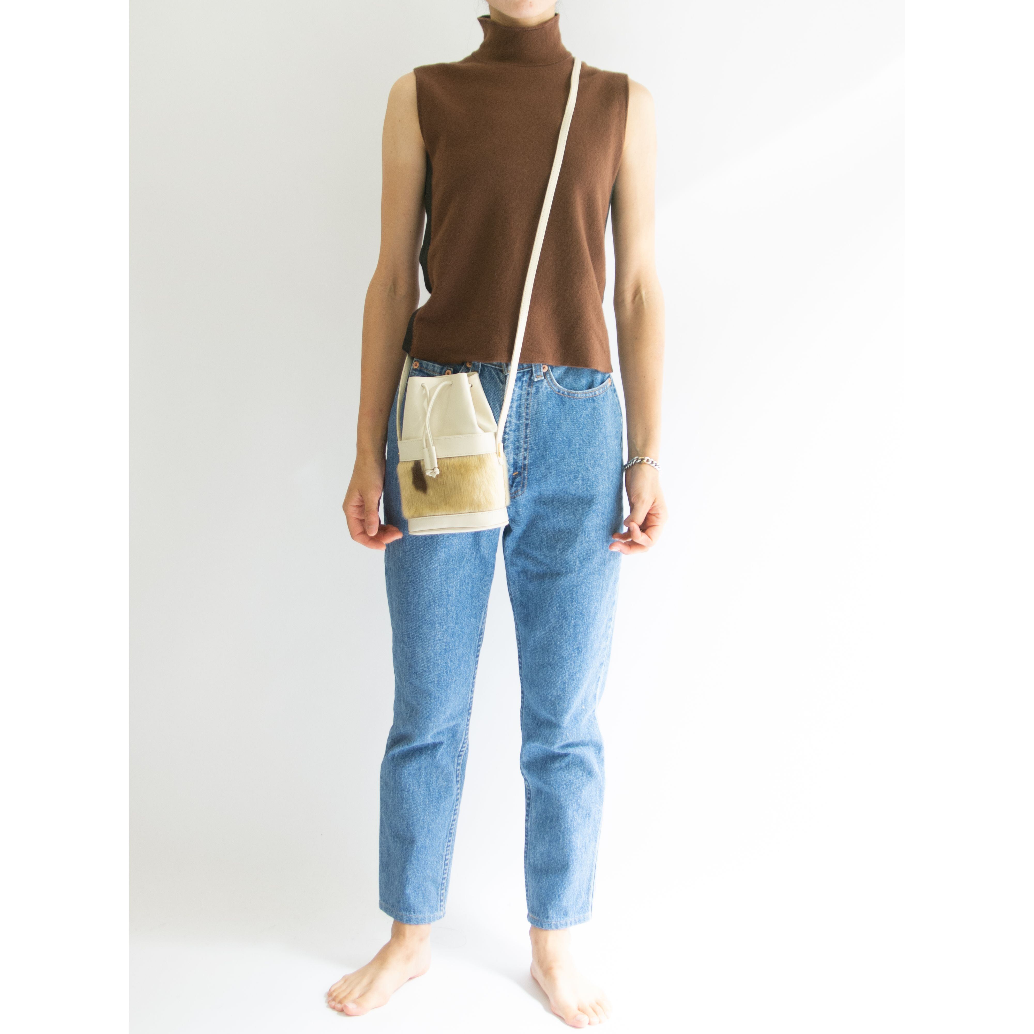 【Unknown Brand】Made in Canada Seal Skin Leather Crossbody Bag（カナダ製 シールスキン クロスボディバッグ レザーショルダーバッグ ）