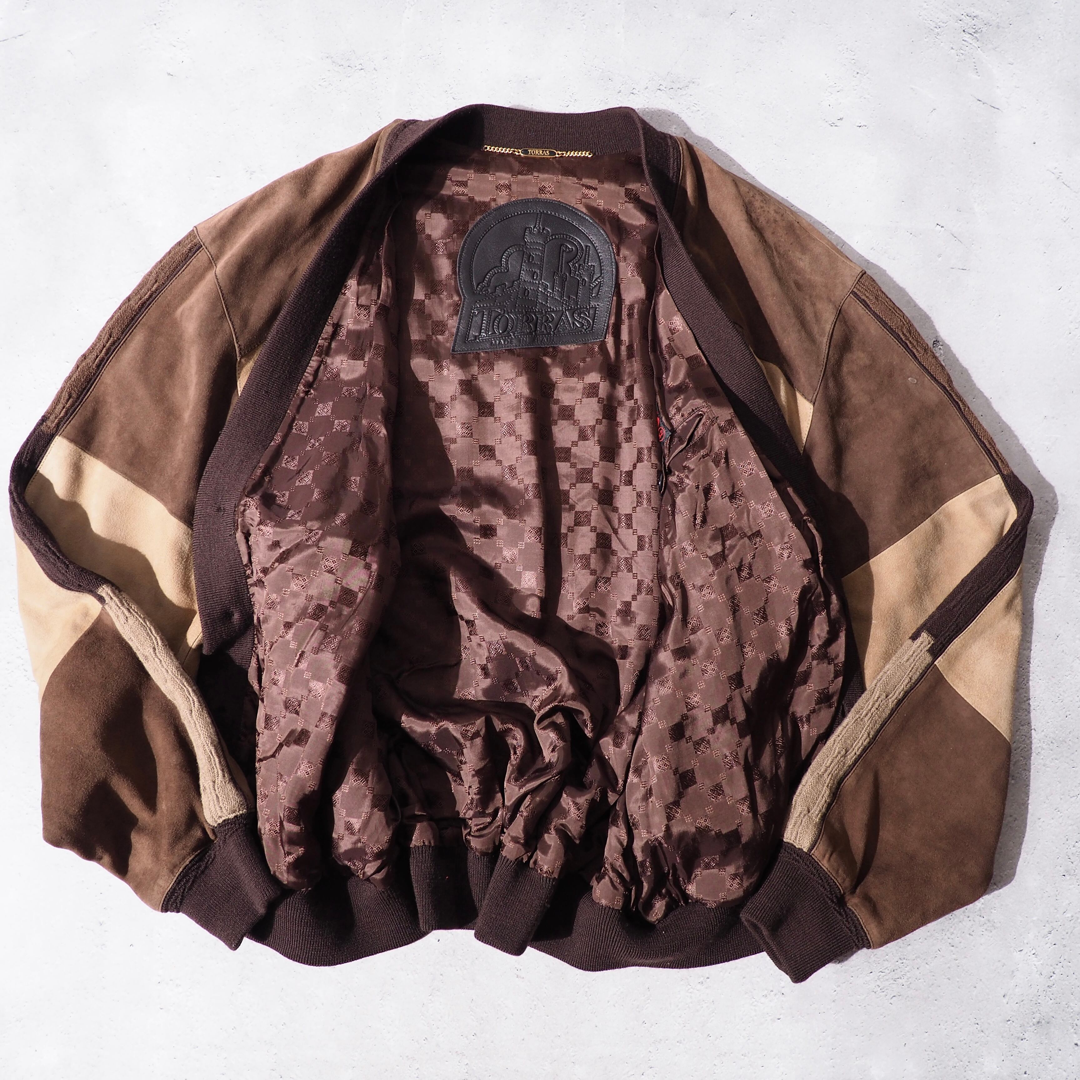Torras ” Special suede leather panel combinations vintage loose 