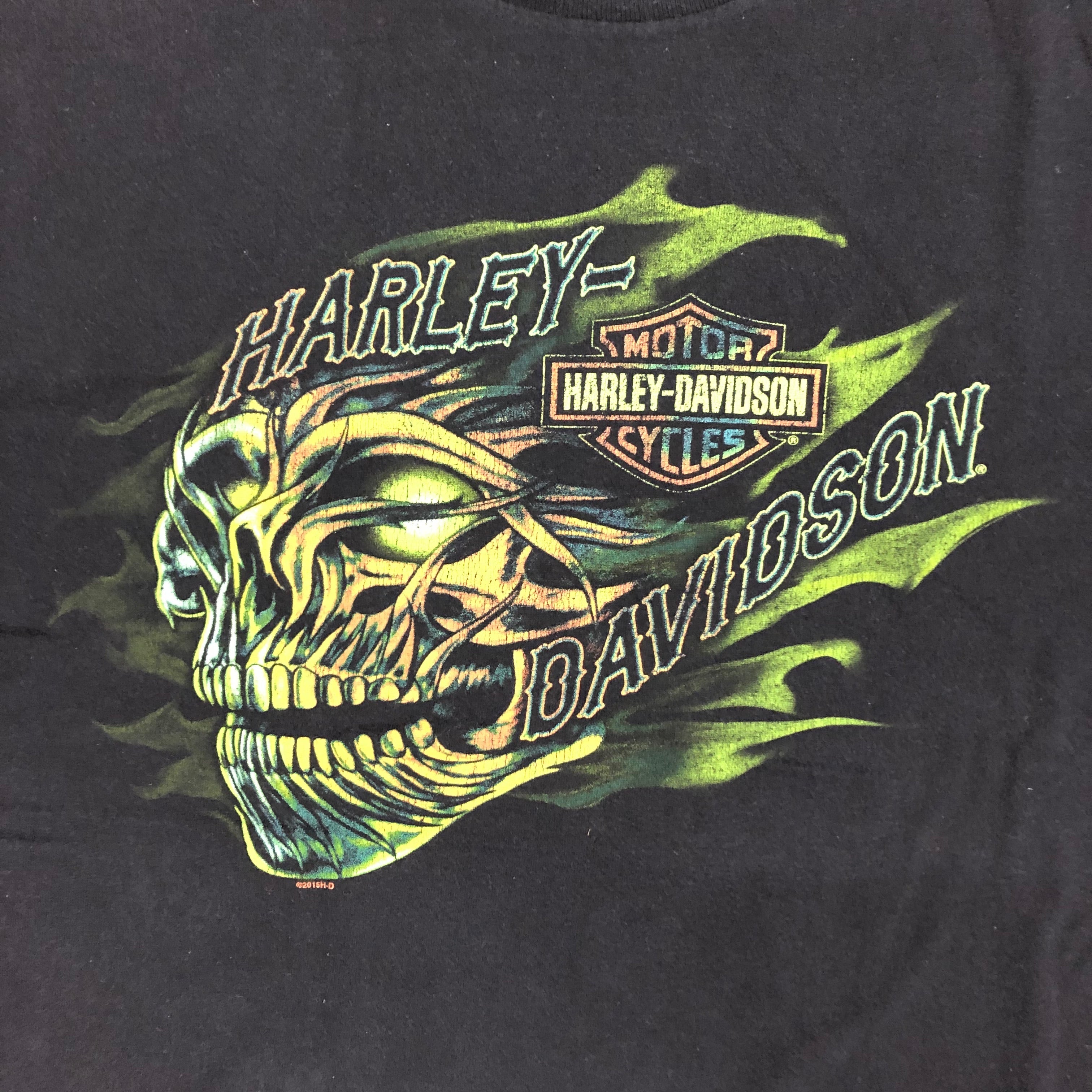 2015年製 ハーレーダビッドソン Tシャツ スカル ハーレーT 2015年製 ハーレーダビッドソン Tシャツ スカル ハーレーT