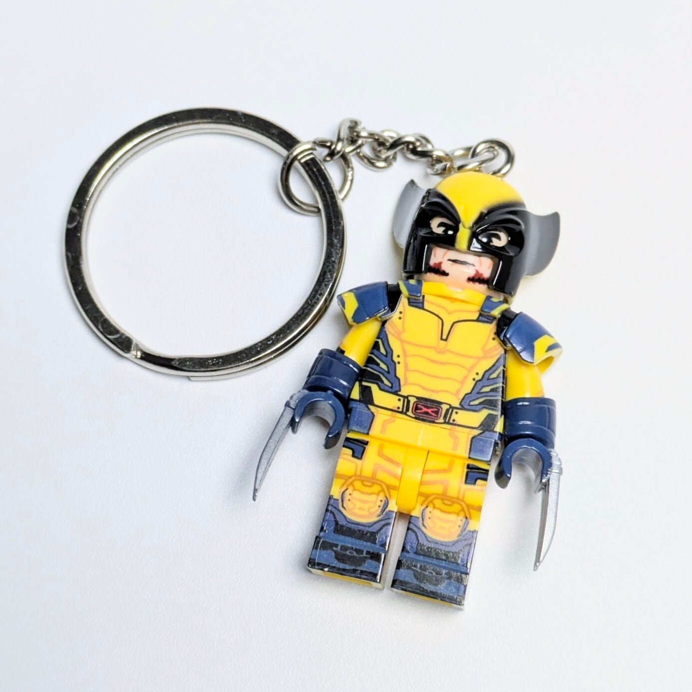 ★ブロックフィギュアキーホルダー★【 Wolverine ( ウルヴァリン ) 】ウルヴァリン 実写ver. / X-MEN / ニューアベンジャーズ / MARVEL〚アメリカン雑貨 アメトイ〛