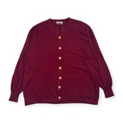 カシミヤ100% Josephin ジョセフィン デザインボタン ニット カーディガン LL/ワインレッド レディース
