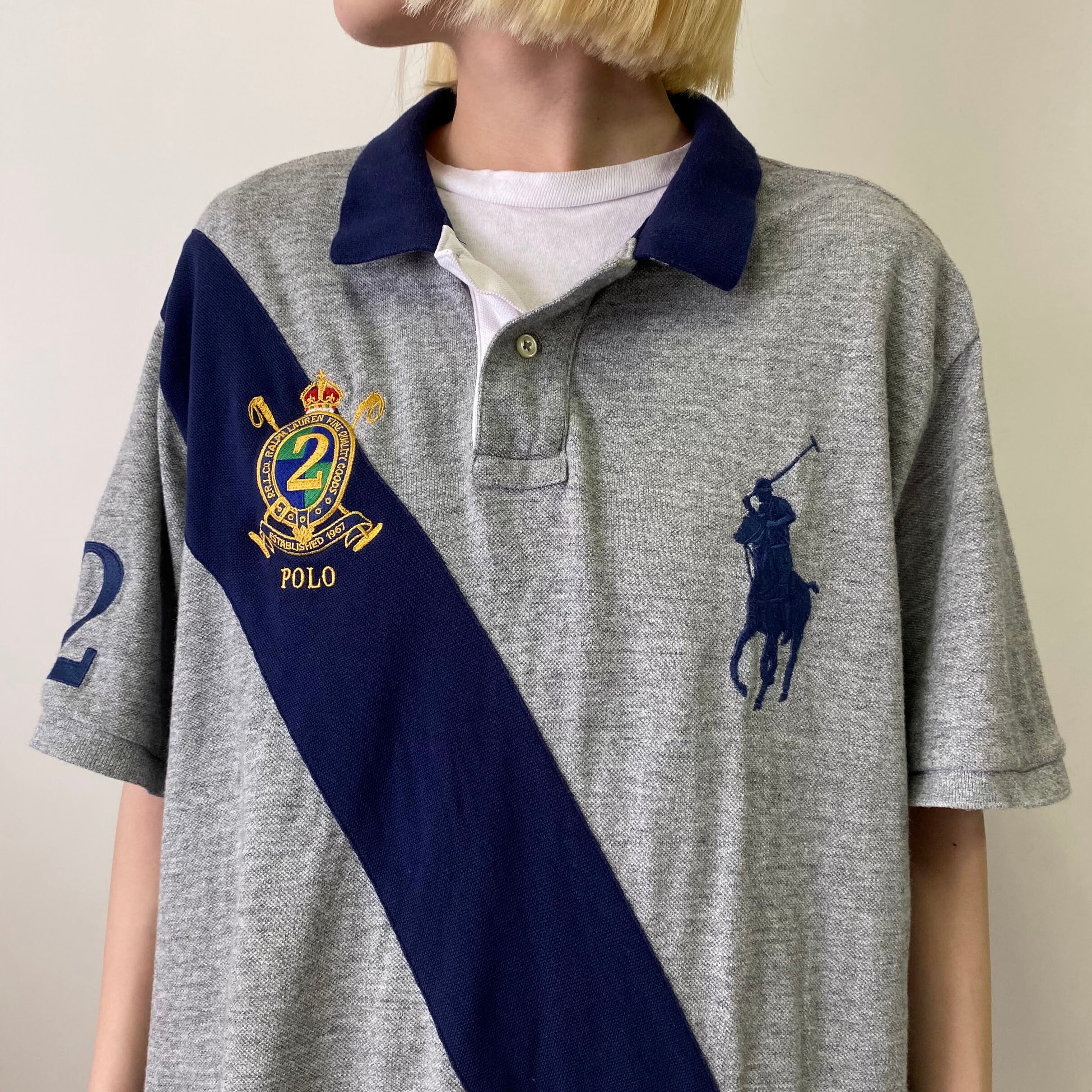ポロラルフローレン ビッグポニー刺繍 鹿の子ポロシャツ Mサイズ ビッグサイズ Polo Ralph Lauren ポロラルフローレン ビッグポニー