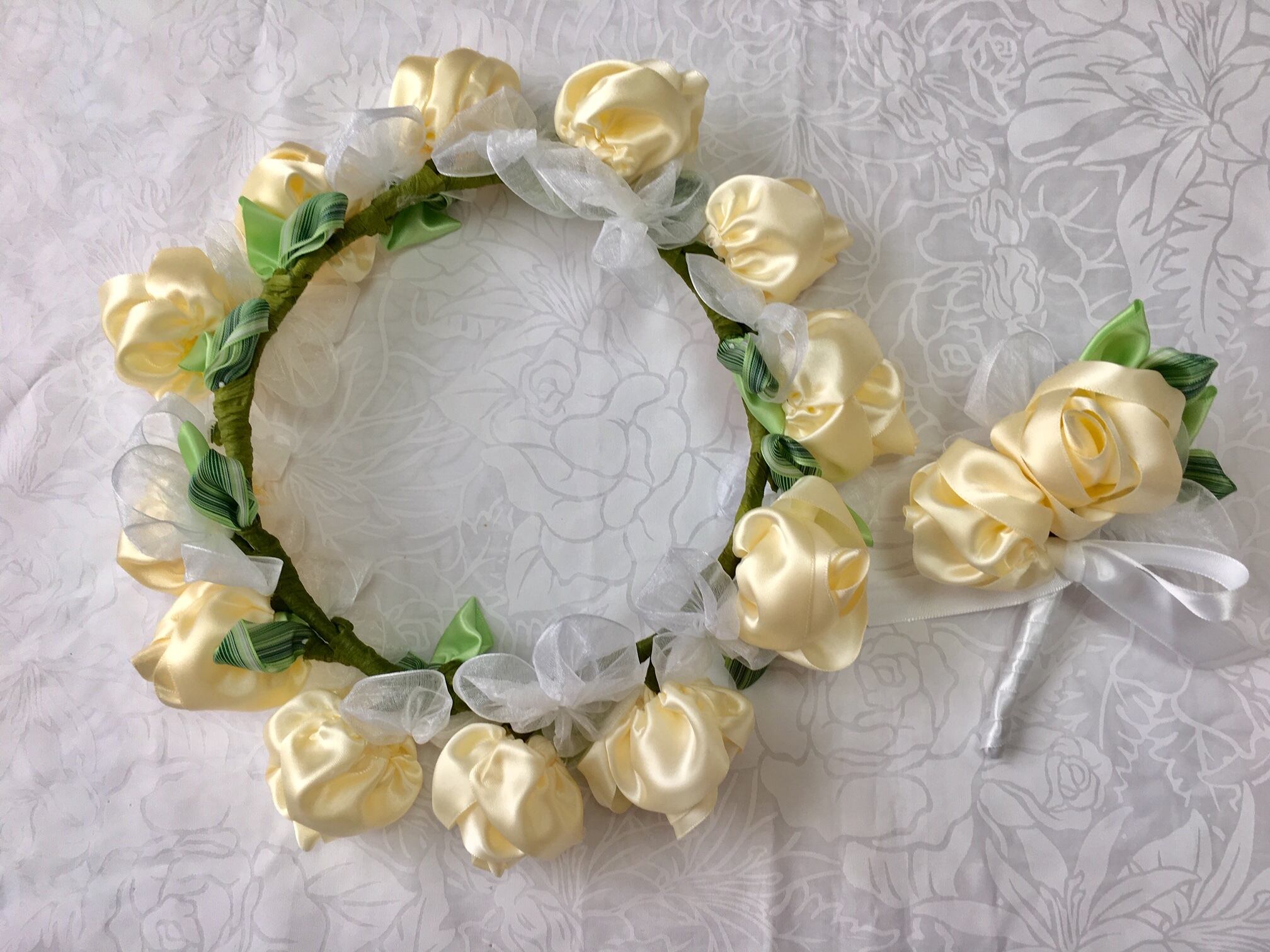 ハワイアンリボンレイ 花かんむり ブートニア キット リボンレイ ハンドメイド Makana Aloha