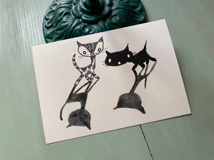 オランダ製　ピムとポム　影絵　フィープ・ヴェステンドルプ　猫 　ポストカード