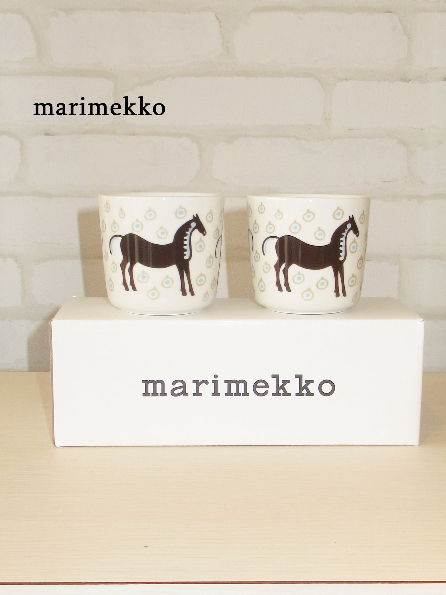 marimekko(マリメッコ)/ラテマグセット/Musta Tamma/71099