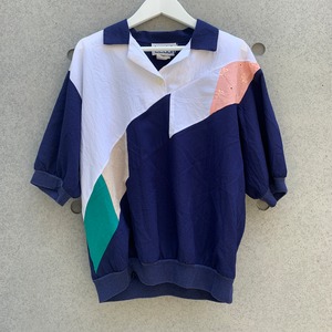80s "MIX PATTERN PULLOVER S/S SHIRTS"