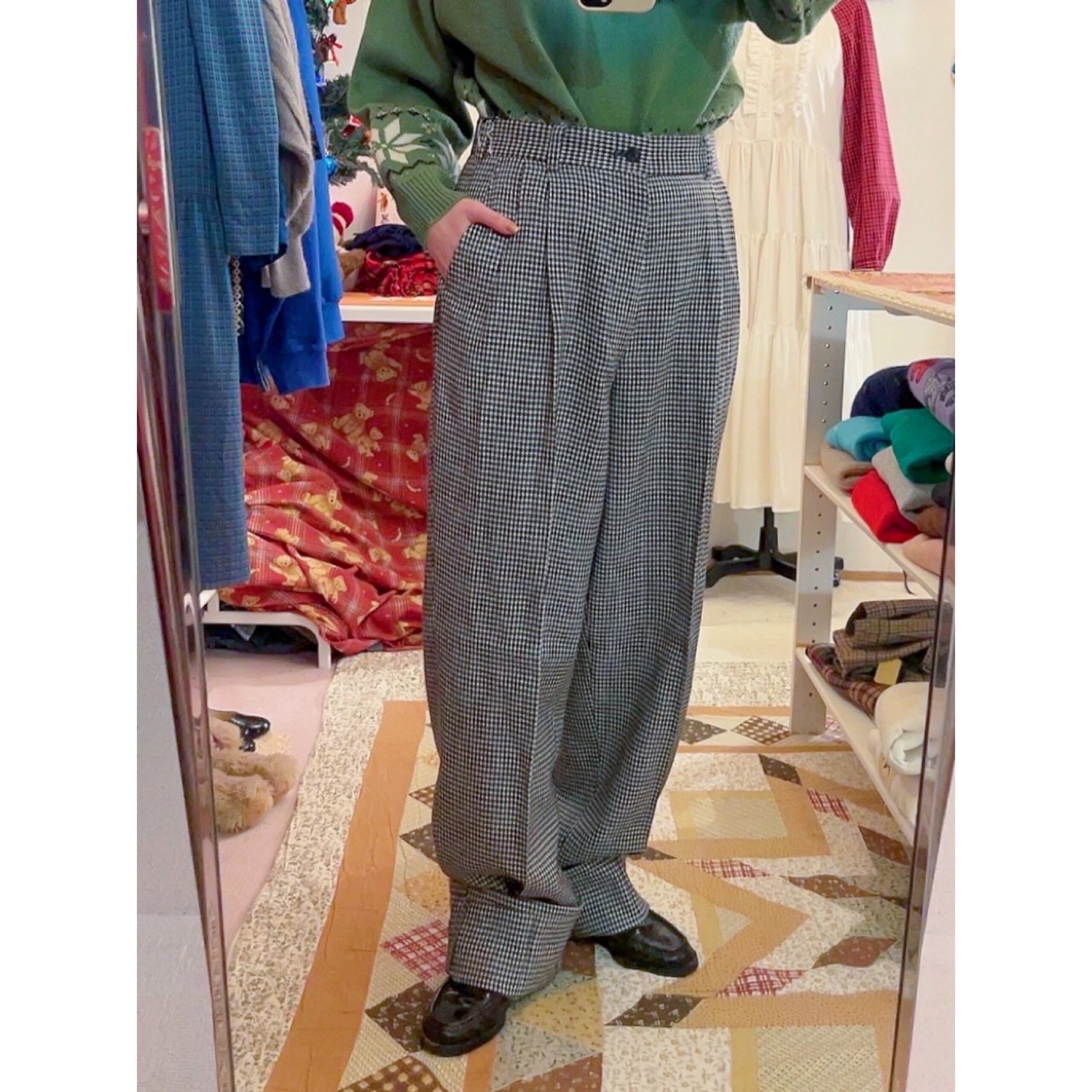 houndstooth center press pants