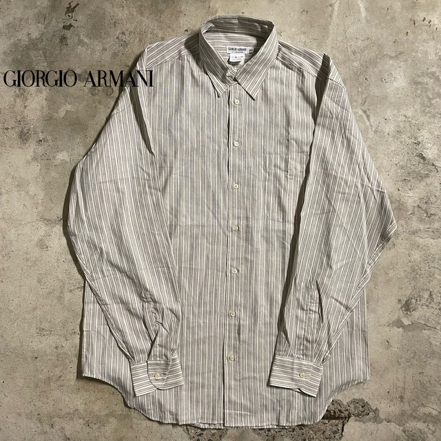 【GIORGIO ARMANI】made in Italy stripe shirt(lsize)0126/tokyo