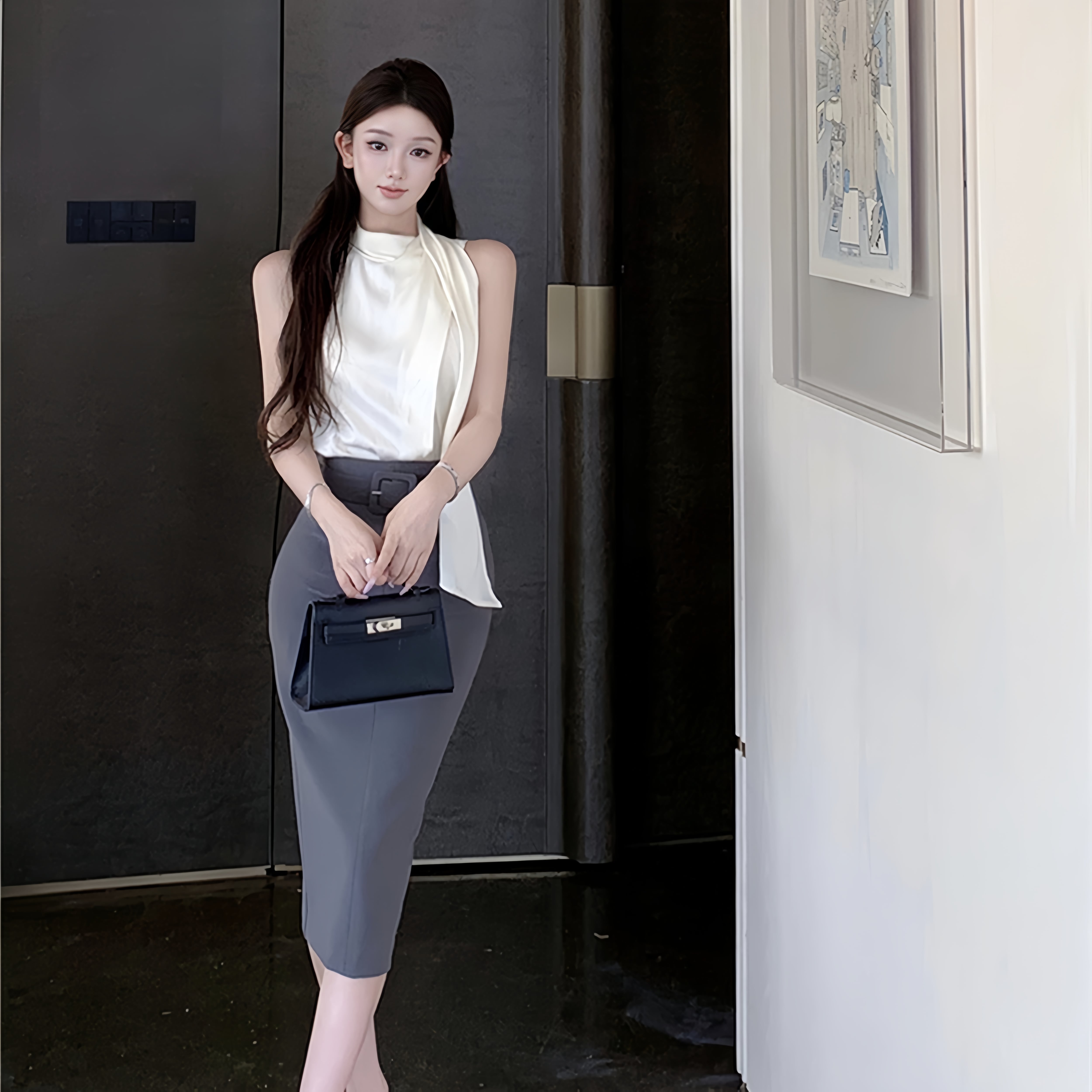 set】ノースリーブトップス×タイトスカートセット N3207 | nanastyle