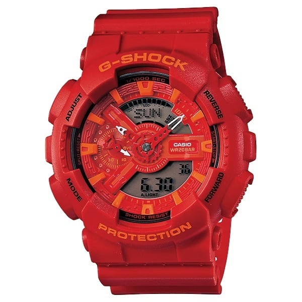 カシオ G-SHOCK GA-110AC-4AJF レッド 赤 大きめ 針 デジタル 耐衝撃