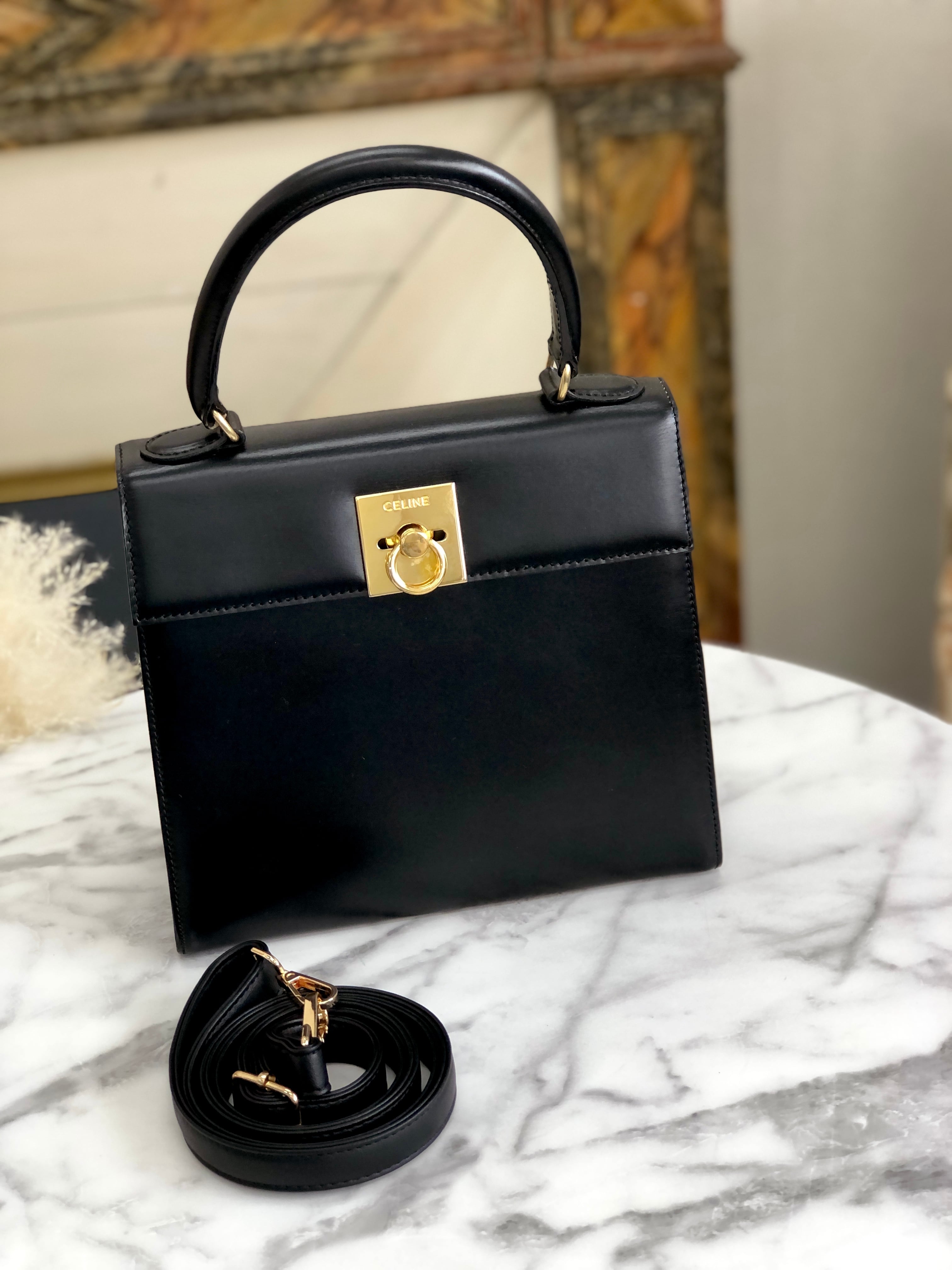 【極美品】CELINE ショルダーバッグ 2way ガンチーニ 肩掛け ブラック