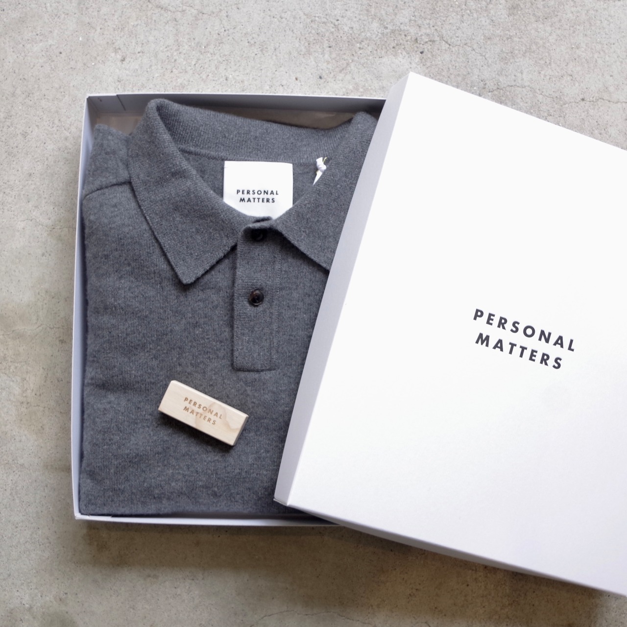 PERSONAL MATTERS PROJECT N°05 MERINO WOOL POLO NECK SWEATER DARK GREY