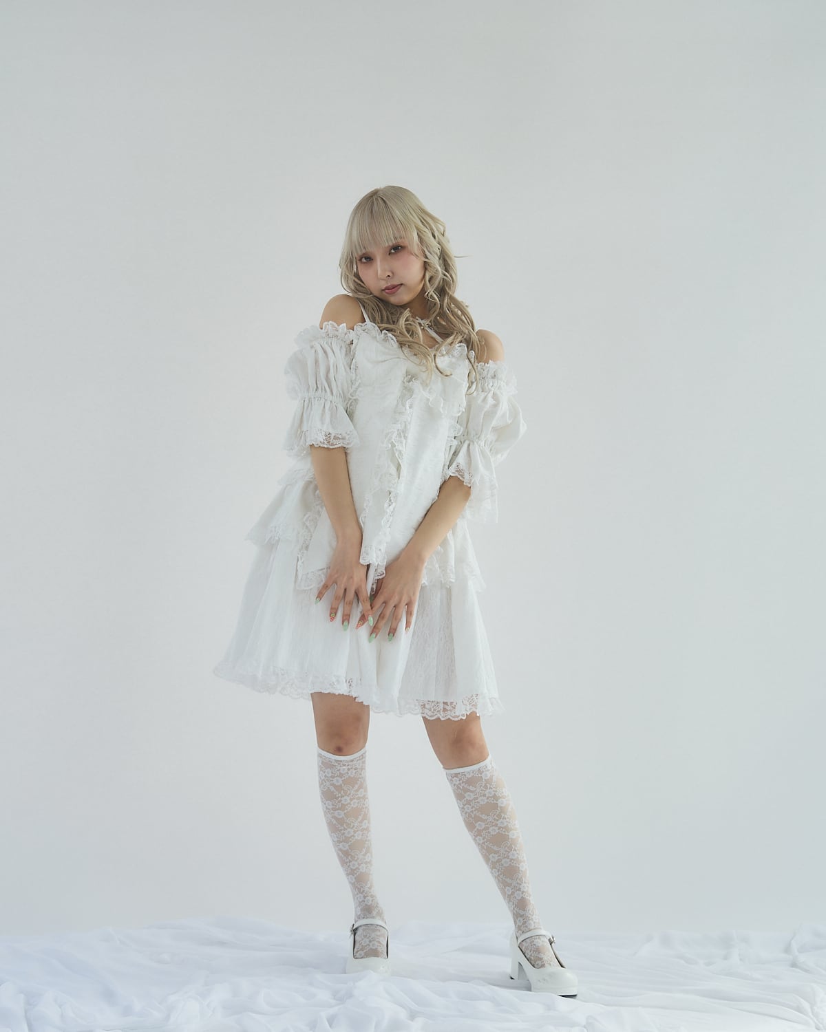 Starry オーガンジーレースパニエ lilLilly Starry⭐︎2wayレースリボンドレス | lilLilly official webstore