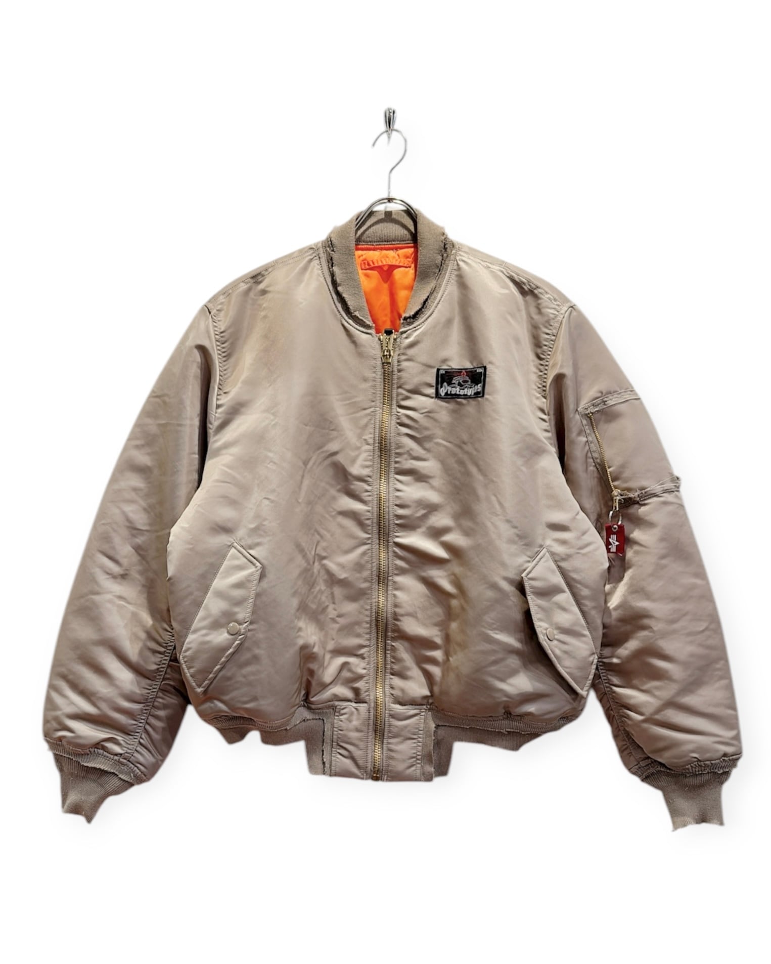 PROTOTYPESE / TECHNICAL NYLON BROWN SPRAYED GOAT BOMBER