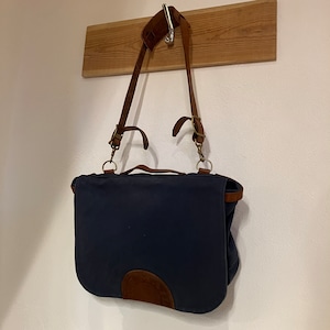 VASCO "US MAIL" CANVAS×LEATHER SHOULDER BAG NAVY