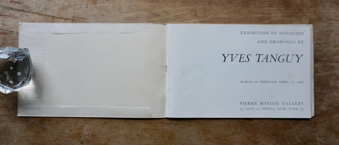 絶版洋古書・稀少】イヴ・タンギー Yves Tanguy, Exhibition of