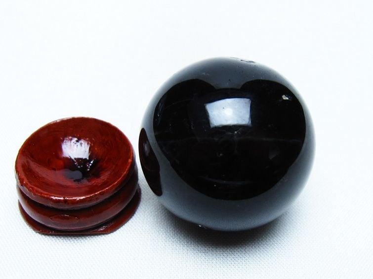 黒水晶 丸玉 34mm モリオン スフィア 置物 一点物 141-8242 | 天然石