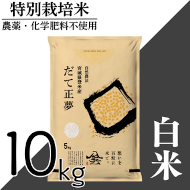 新米 令和8年産 登米産 だて正夢 白米 10kg 農薬・化学肥料不使用栽培米
