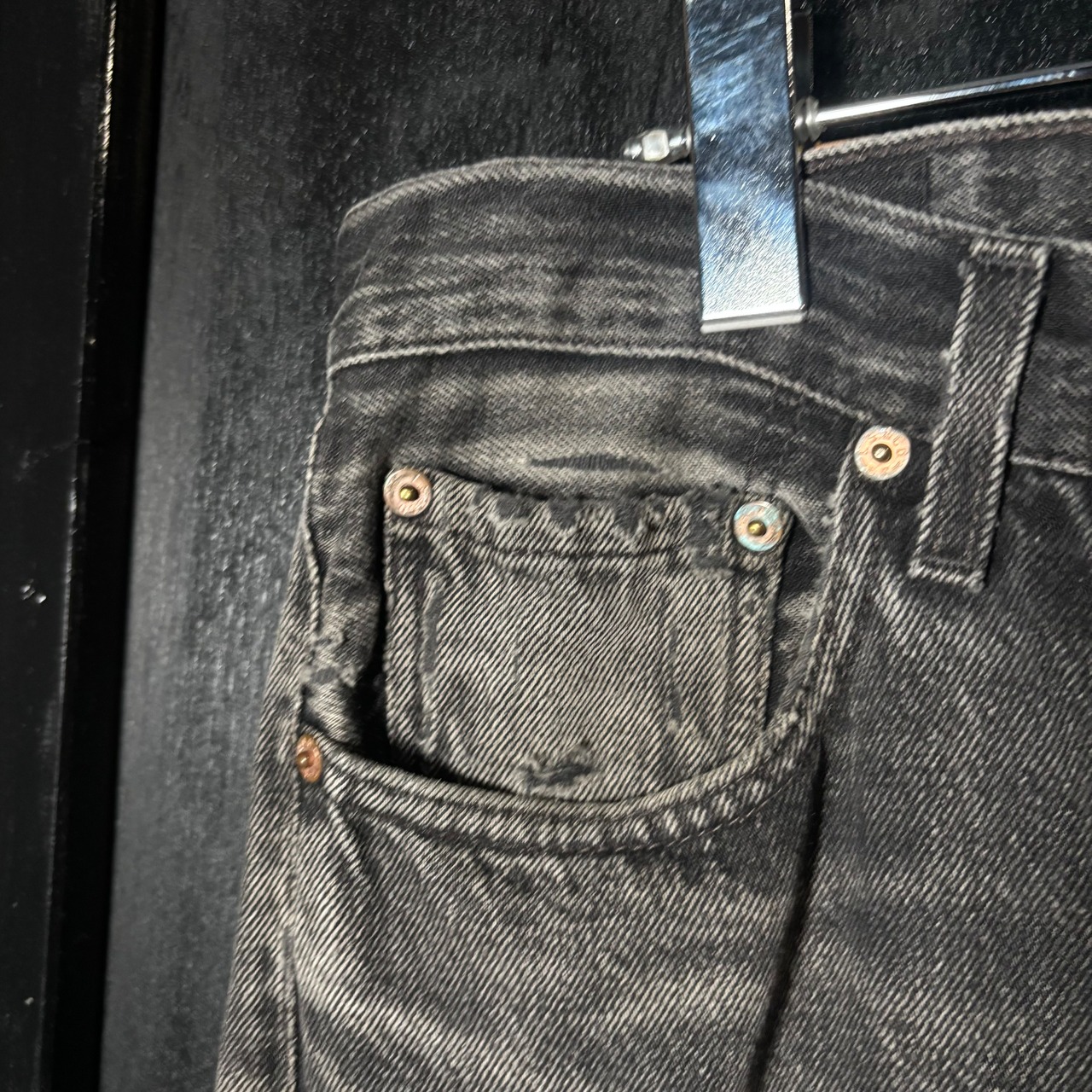 90's FRANCE Levi's 501 BLACK denim pants W34　リーバイス　ブラックデニム　パンツ　フランス製　ユーロ