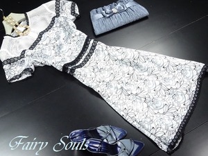 ★送料無料★シルク100％☆9号☆総柄レイヤ－ド風メッシュ切替ワンピ(OPN6715) 