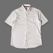 Paul Smith ポールスミス 鹿の子 BD ボタンダウン 半袖 シャツ XL/ホワイト メンズ