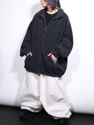"KING SIZE" black fleece over silhouette jacket