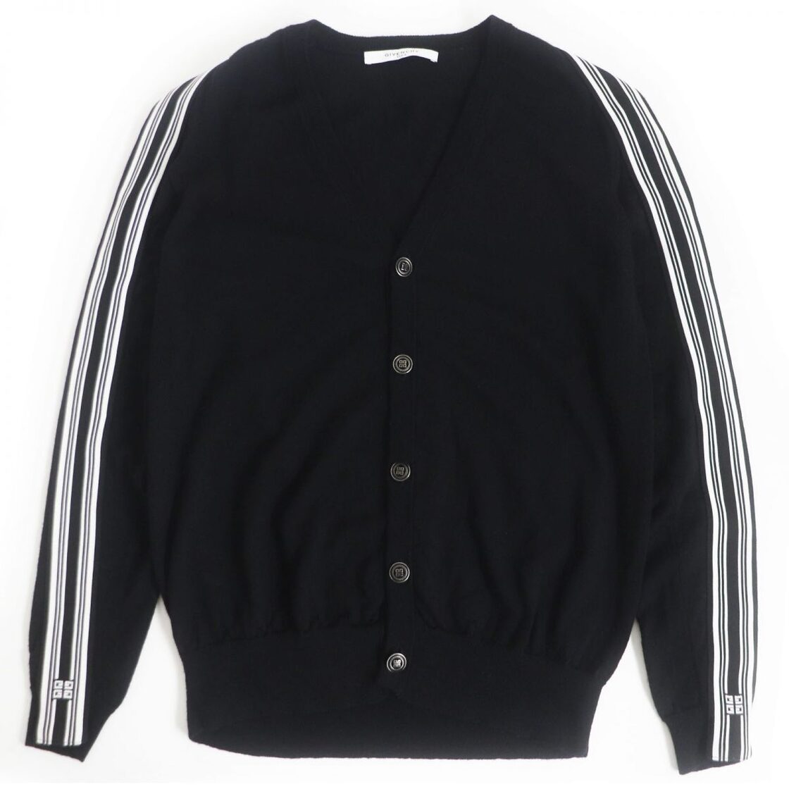 美品□GIVENCHY/ジバンシィ サイドライン ロゴボタン ウール100％ 長袖 