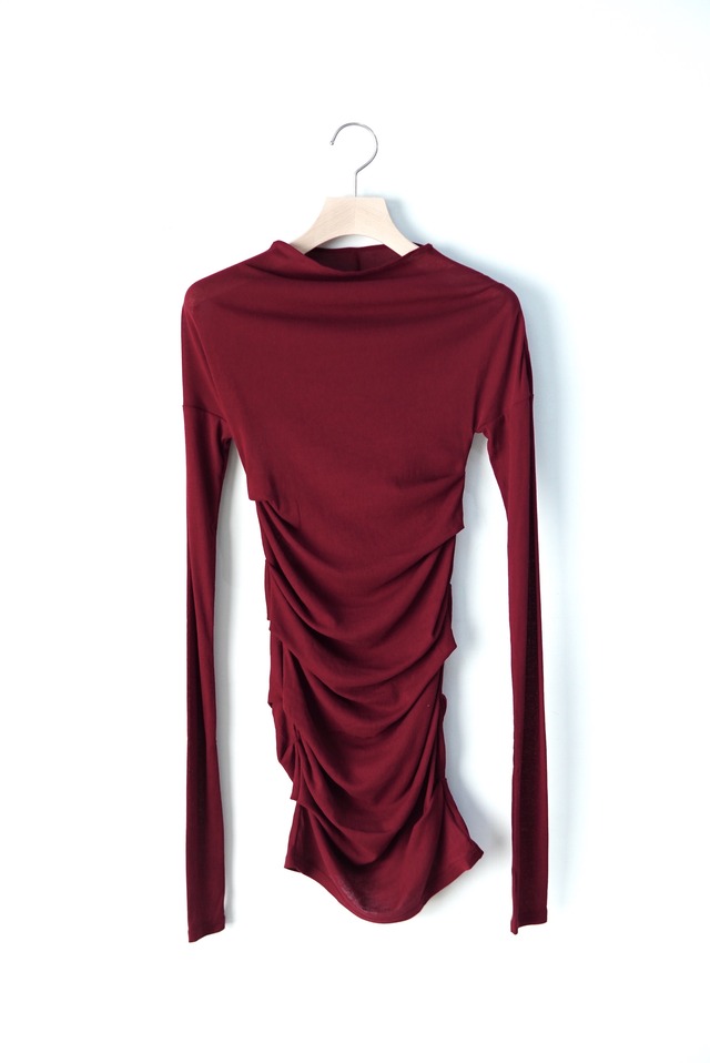 little suzie / Sheer Fraise Side Tuck Top / Wine