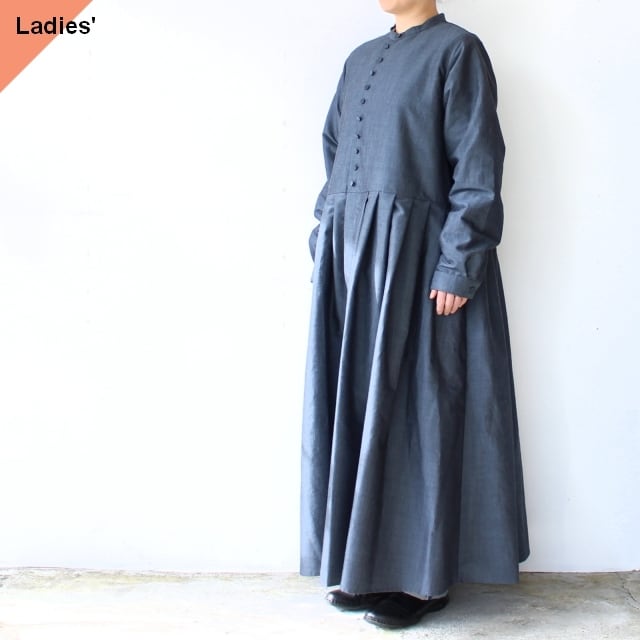 HAVERSACK アシンメトリーバンドカラーワンピース Asymmetry bandcollar onepiece / 622401 (Navy)