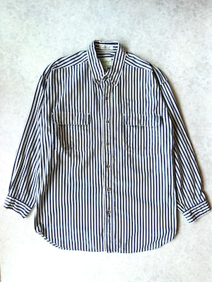 90s Eddie Bauer エディーバウアー "Rufton Twill" ストライプ 長袖シャツ