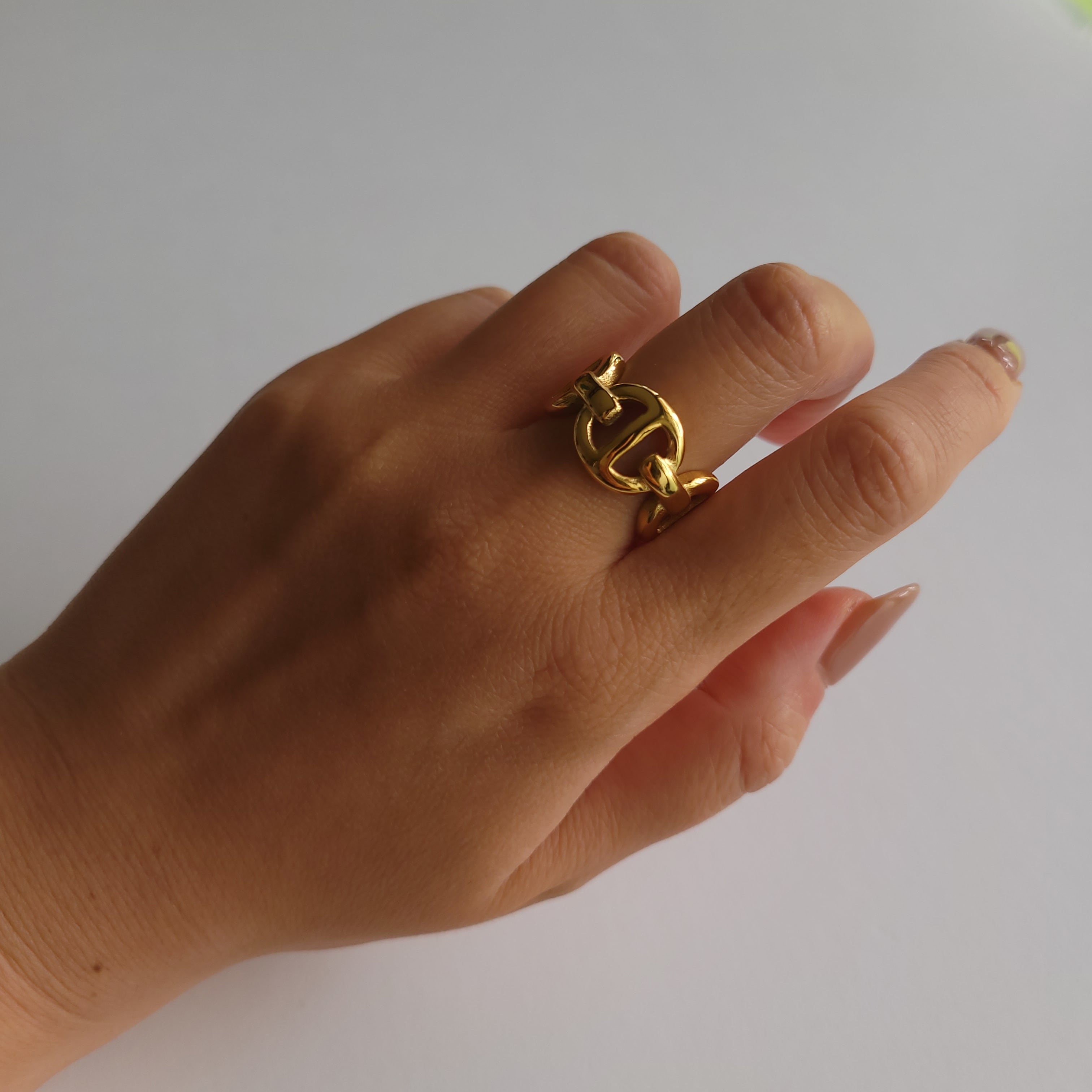 013 Gilded Link Ring｜アンカーチェーン デザイン ゴールド