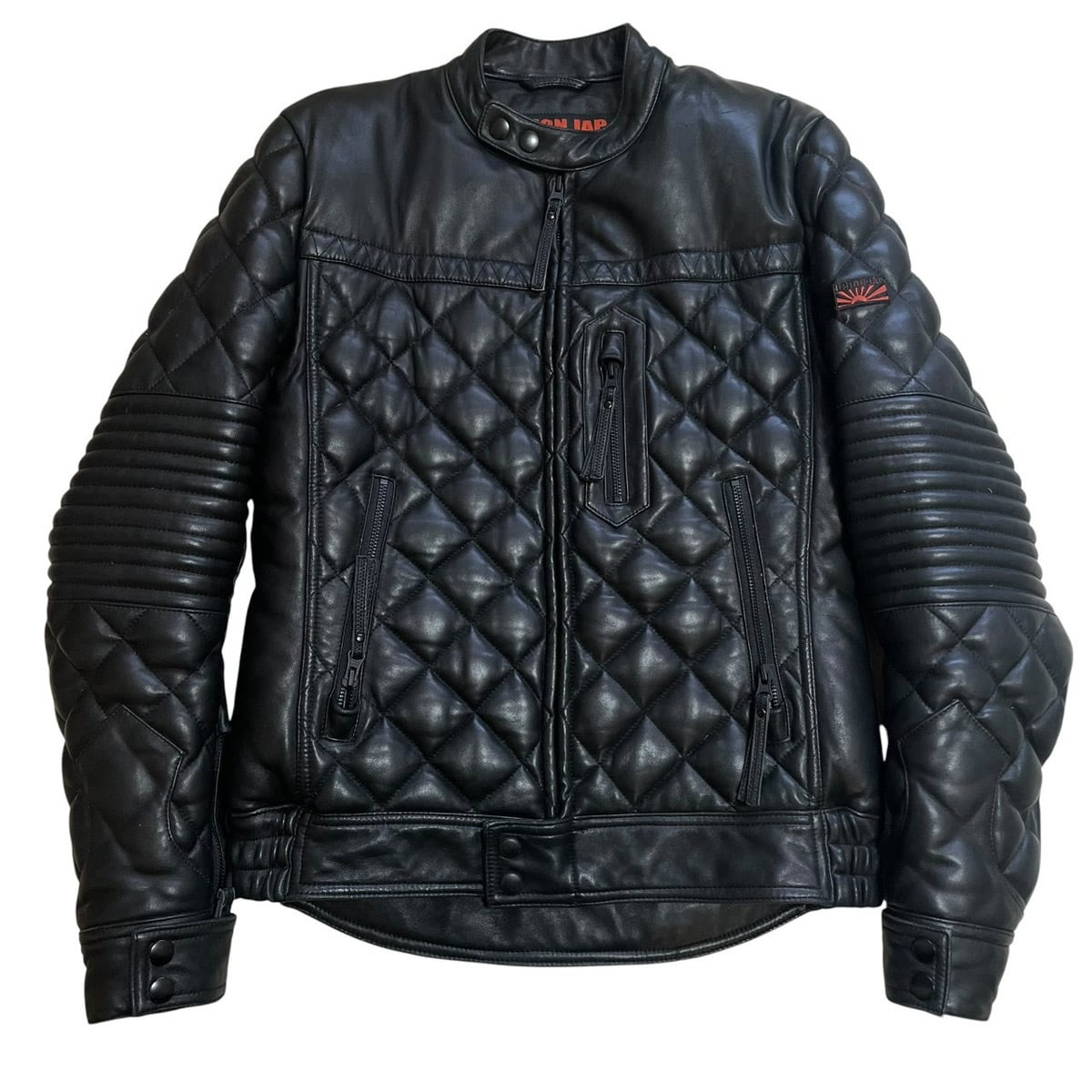 ビッグサイズ44 USA製 VANSON ENF ライダースジャケット ブラック 雰囲気抜群/ビッグサイズ44】 美品 USA製 VANSON ENF 本革 エン