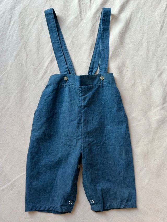 1980’s USA Baby Chambray Suspender Romper／1y