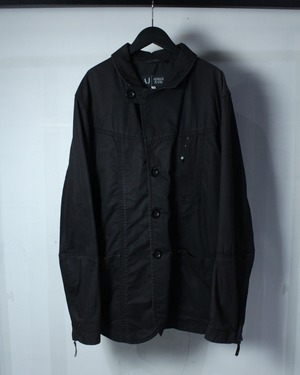 【Caka BLACK】"ARMANI JEANS" Faded Cotton Loose Jacket