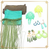 フラメンコ 小物 まとめ売り セット ボウタイ ペイネタ ピアス イヤリング 緑 グリーン 黄緑 カーキ ベルト ガルガンティージャ アクセサリー ダンス 発表会 グリーン系 カーキ系 フラメンコアクセサリー 小物セット ダンス衣装 イヤリングセット ピアスセット ボウタイセット ペイネタセット ガルガンティージャセット ステージアクセサリー イベント用 発表会用 フェスティバル小物 まとめ販売