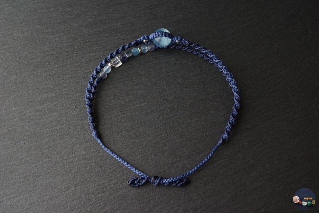 スターアクアマリンの二重マクラメブレスレット ～ Blue hole ～