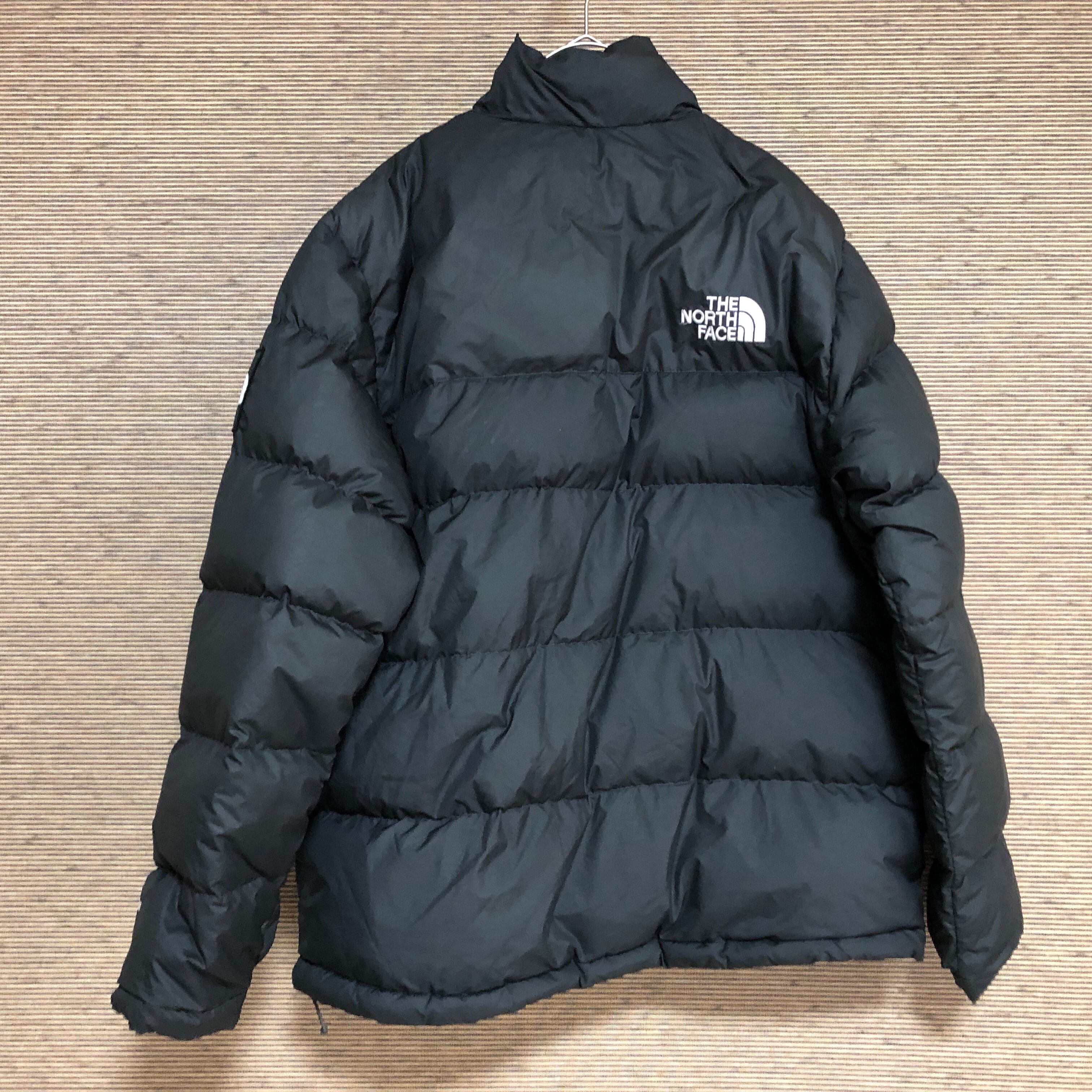 ノースフェイス ダウンジャケット 肩ロゴ 黒 ワンポイント US規格 刺繍  